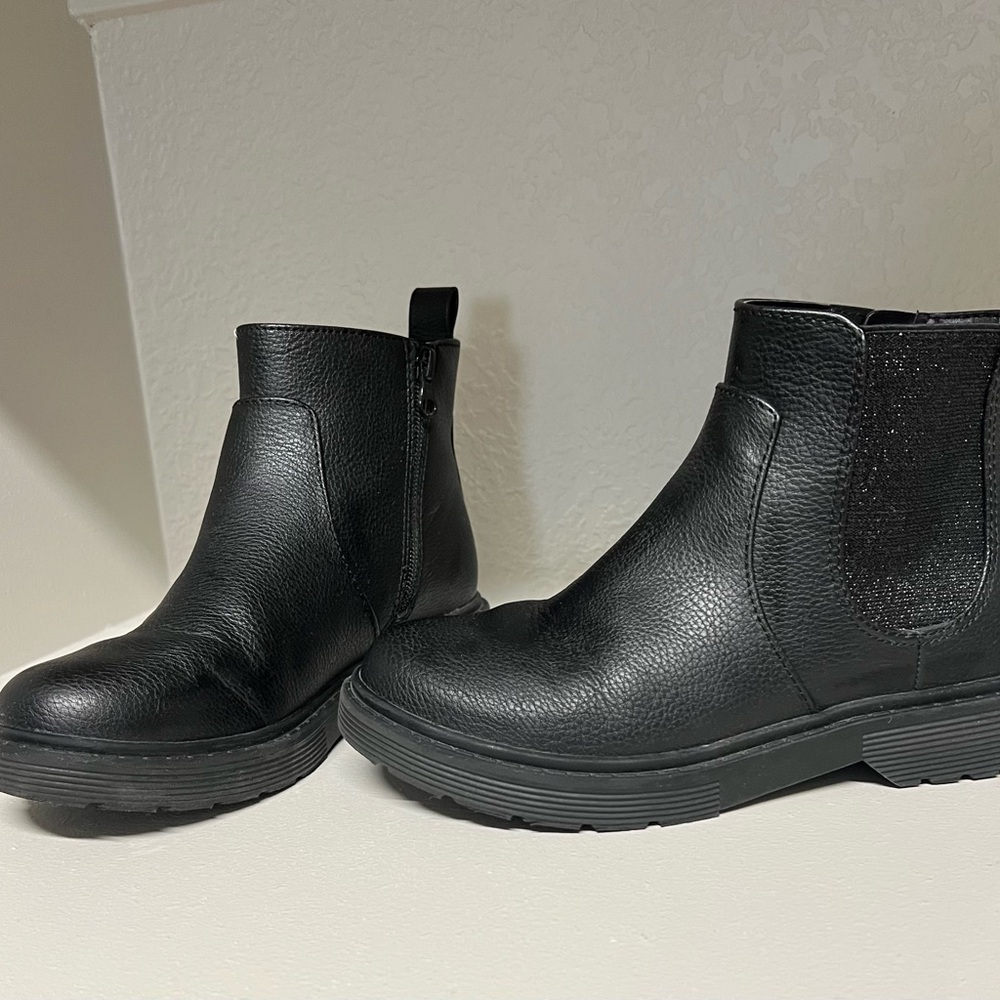 Cat & Jack Black Leather Boots